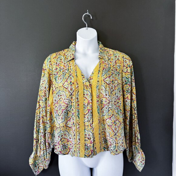 Anthropologie Pilcro Pintuck Peasant Blouse 1X Plus NWT - Picture 4 of 7